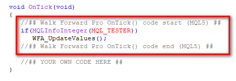 MQL5 OnTick() Code