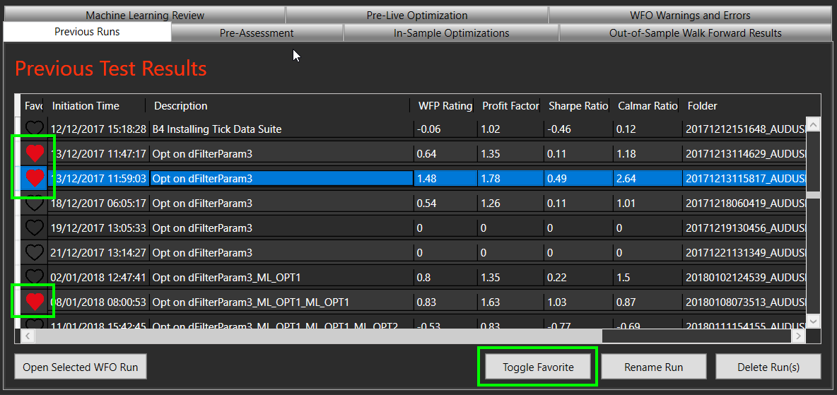 Deleting WFO Backtests