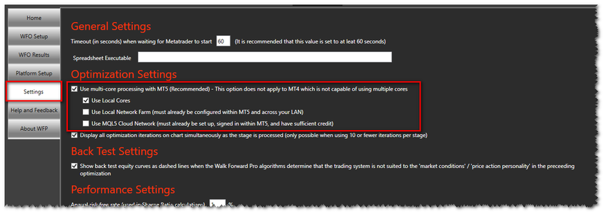 Multi-Core Optimization Settings