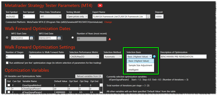New Optimization Selection Basis