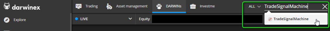 Darwinex - Search for TradeSignalMachine Strategies