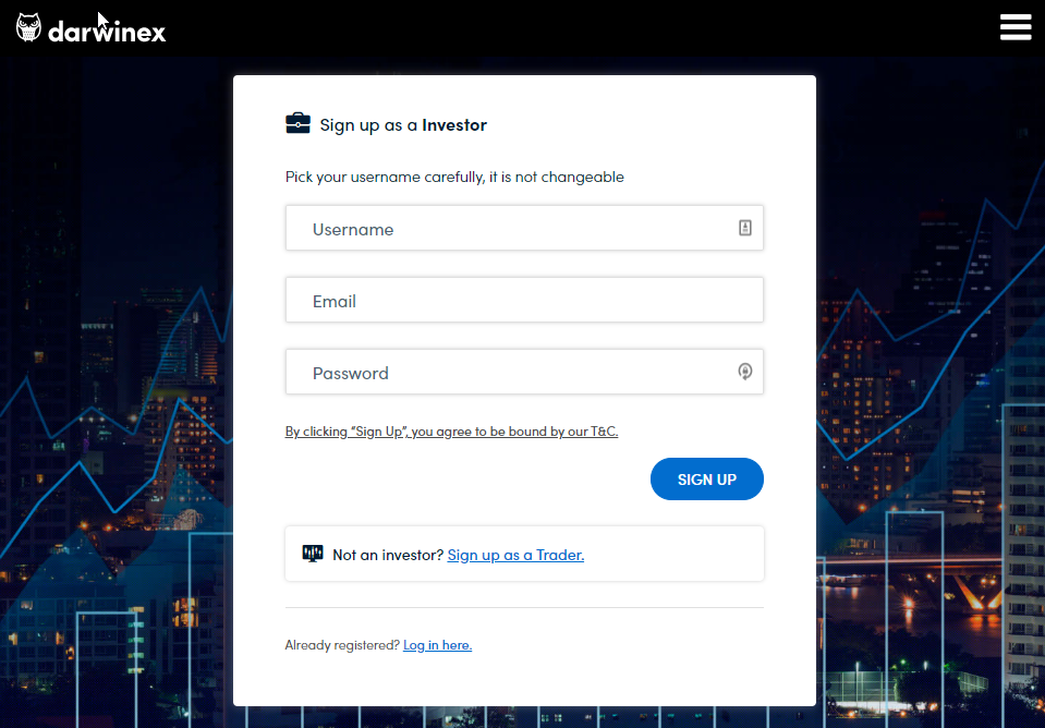 Darwinex - Account Sign Up